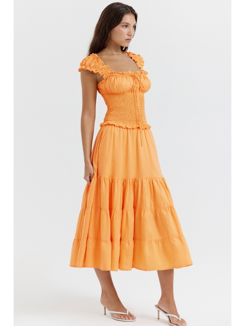 NEW House of CB Phedra Dress Warm Apricot Small - Picture 7 of 17